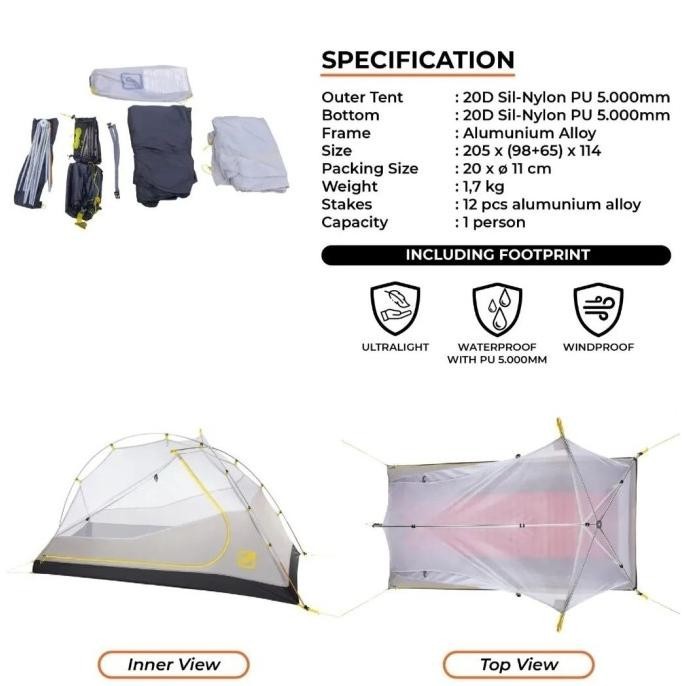 STOK TERBATAS  TENDA FEATHERSTONE UL ULTRALIGHT 1P U ORANG GUNUNG NYLOND 20 D DI JAMIN AMAN SAMPAI T