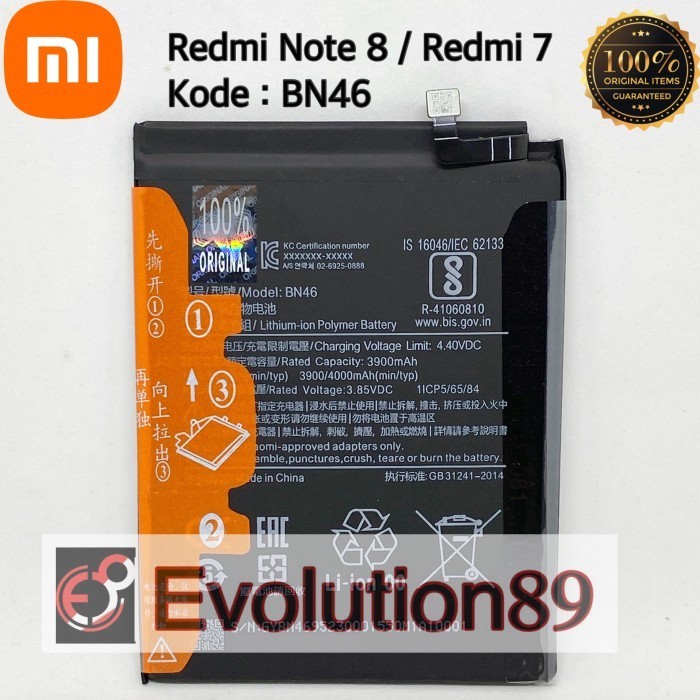 NEW SERIES BATERAI BATRE XIAOMI BN46 REDMI NOTE 6 REDMI 7 REDMI NOTE 8 BN 46 ORI QUALITY ORIGINAL