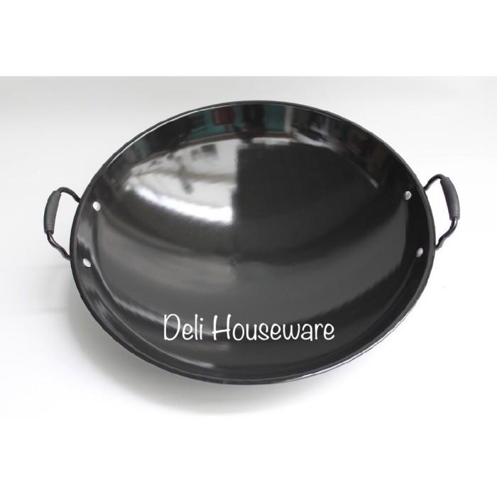 (:(:(:(] Wajan Kuali Hitam Polos Tebal Penggorengan Kuali Masak