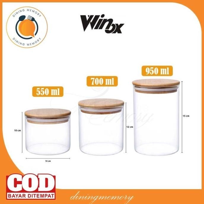 Winox Toples Glass Canister Per Pcs Binsarmart_