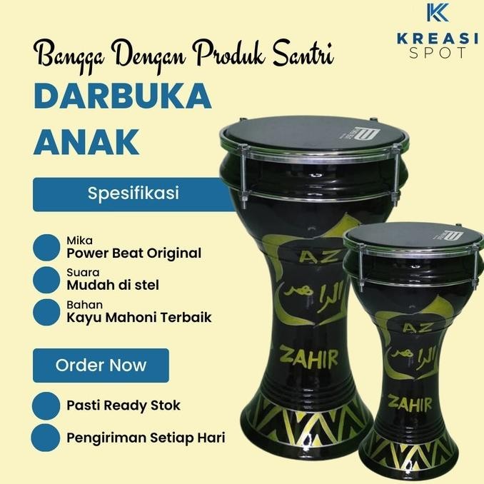 ALAT MUSIK DARBUKA HADROH MURAH ASLI 8 INC MARAWIS REBANA BAHAN KAYU | PETERSTOREZ