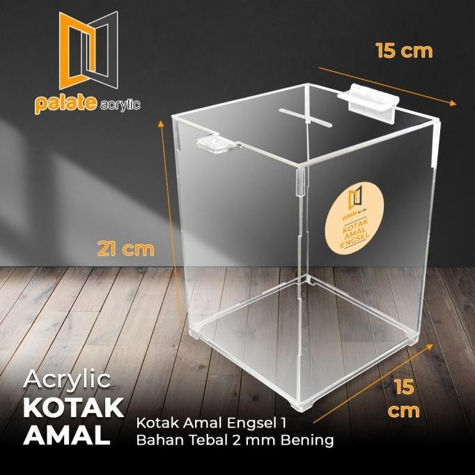 

Best - AKRILIK KOTAK AMAL / KOTAK SARAN BAHAN AKRILIK 15x15x21 ,,