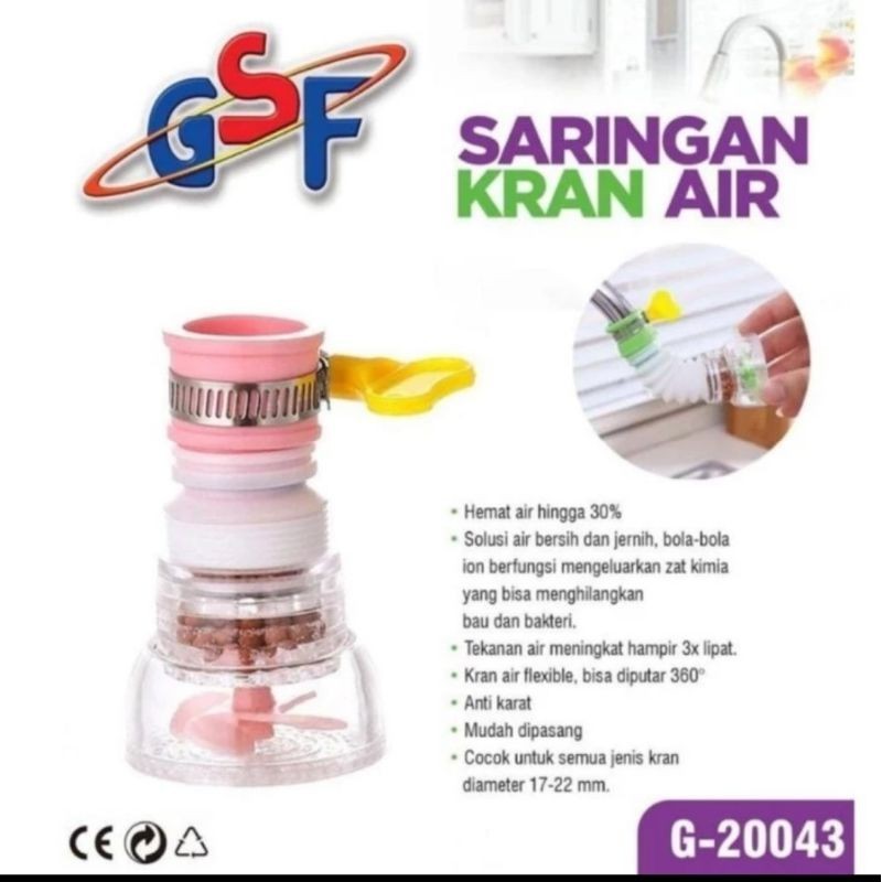 Sambungan kran air GSF fleksibel plastik/saringan kran air wastafel