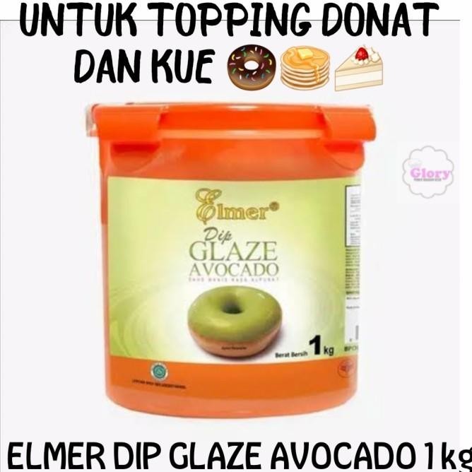 

elmer dip glaze avocado 1kg/ topping donat dan kue - kuigrocery