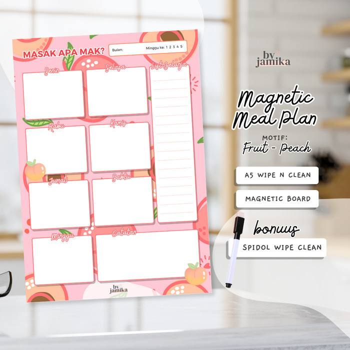 

Jual Weekly Meal Planner Magnetic / Jadwal Menu Magnet Mingguan Bagus