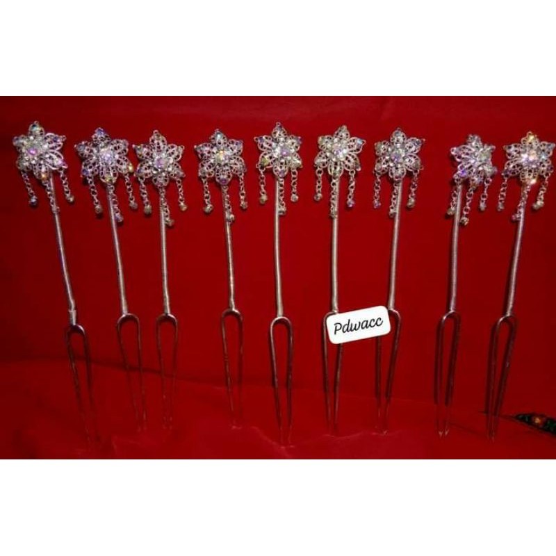 mentul bunga l cunduk mentul trap  l mentul kecil silver 9pcs