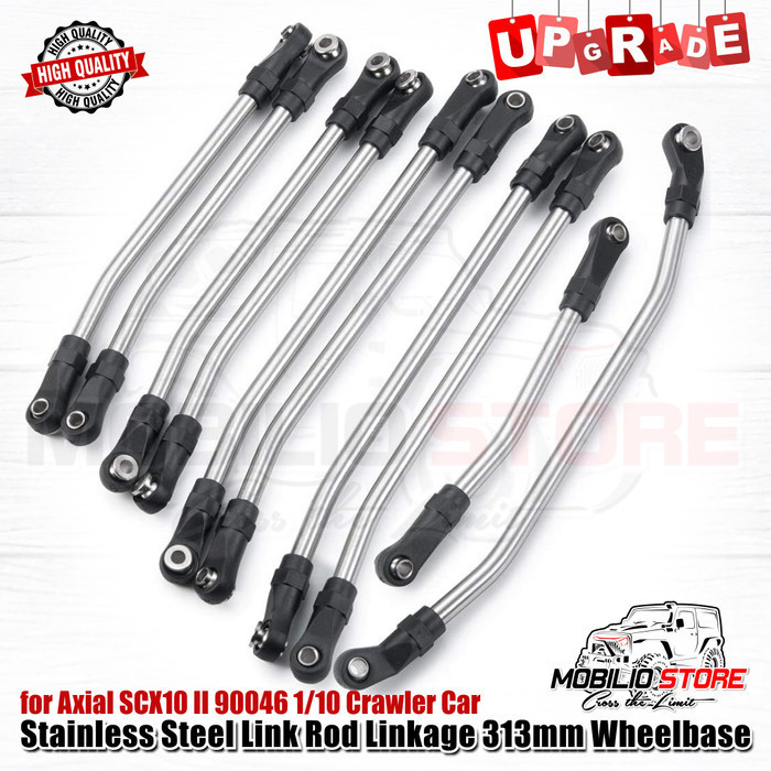 Stainless Steel Link Rod Linkage 313 mm Wheelbase for Axial SCX10 II