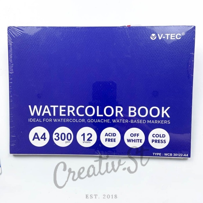 

Diskon Watercolor Book Pad A4 300 Gsm Cold Press V-Tec Trendi