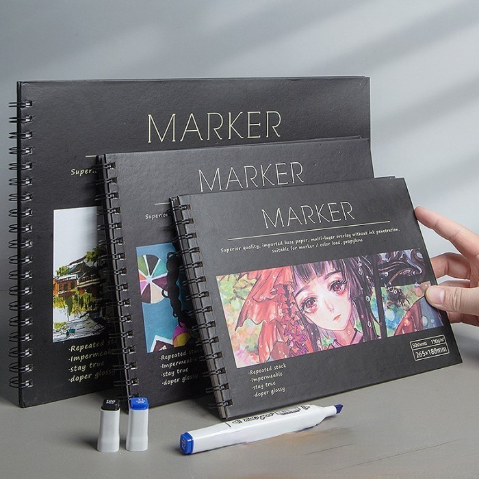 

Hadir Marker Pad 50 Sheets 130G Professional No Penetration Paper Sketchbook Diskon