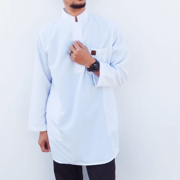 BEST SELLERJubah Jumbo Katun Toyobo - Gamis Putih Pria Jumbo - Jubah Pria Jumbo - Putih Koko, Shitam