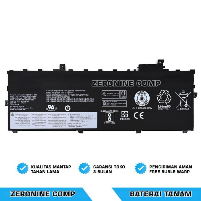 Baterai Battery Lenovo Thinkpad X1 Carbon Gen 5 2017 Thinkpad X1C 5Th