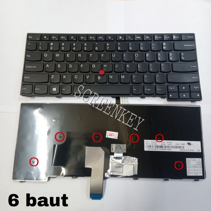 Terbaru Keyboard Laptop Lenovo Thinkpad E440 T440 T440S T440P E431 T450 T460 Promo Terlaris