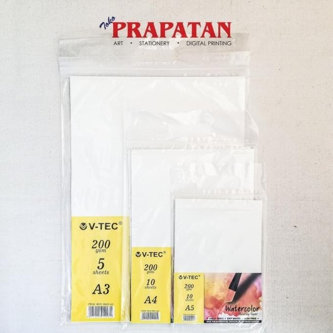 

Produk New V-Tec Watercolor Paper 300 Gsm A4/A3 Cold Press Lembaran Sale Limited