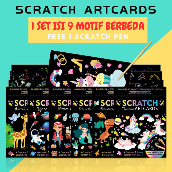 

Cantik Mainan Scratch Art Card Paper Lukisan Glitter Anak St0063 Murah