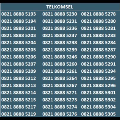 NOMOR CANTIK SIMPATI TELKOMSEL 4G 5G 888851 52 SV01