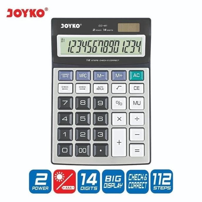 

Berkualitas Calculator 14 Digit Joyko CC-41 ,,