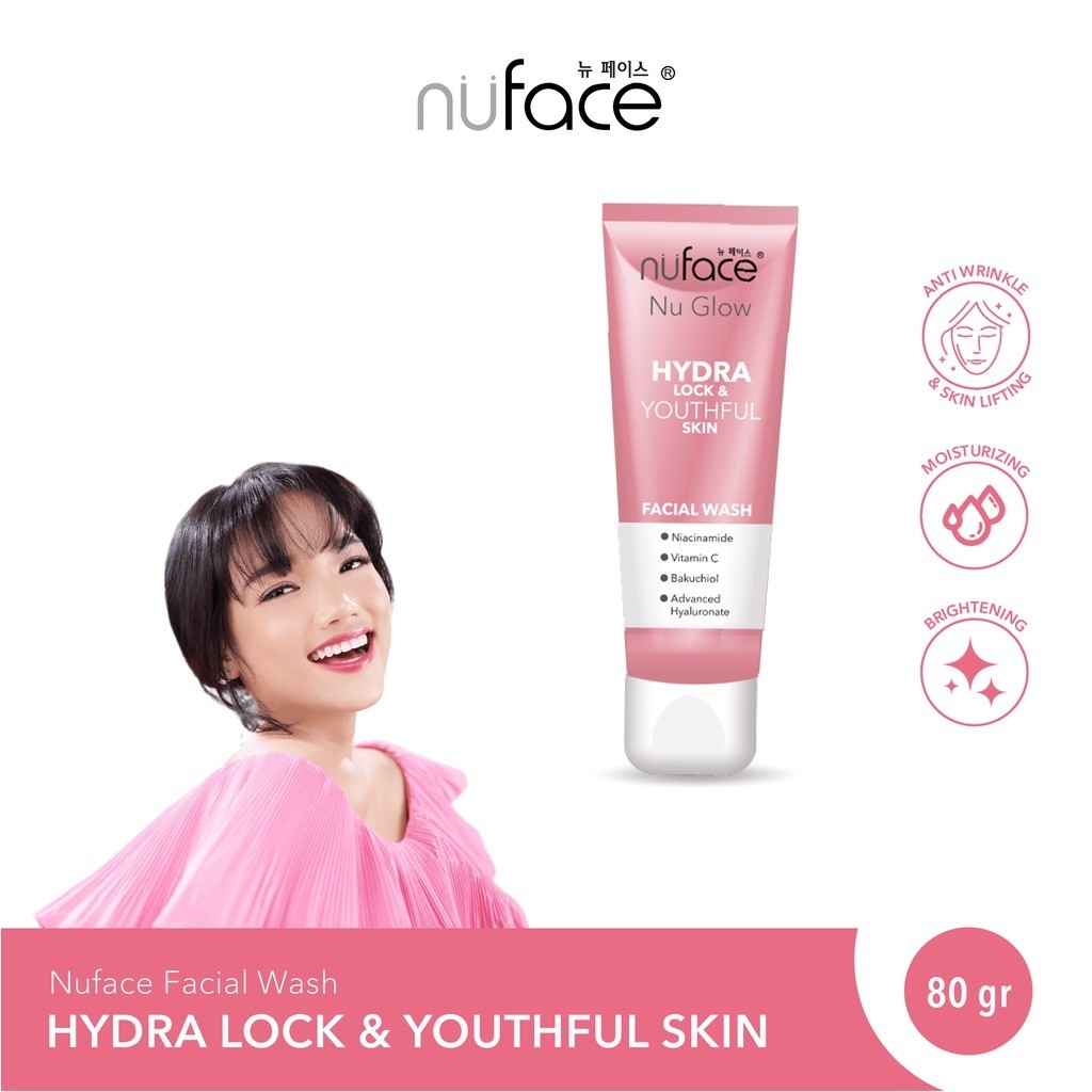 Nuface Nu Glow Hydra Lock & Youthful Skin Facial Wash Cream 80gr