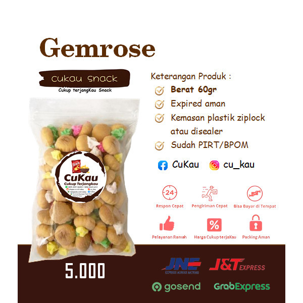 

Gemrose Snack / ngemil makanan ringan / cemilan kiloan murah / COD / PROMO 5000 - Cukau Snacks