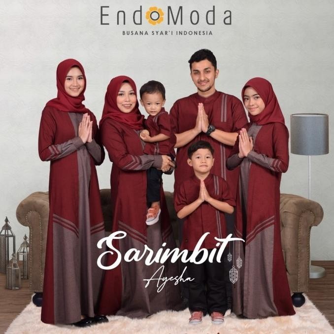 Gamis Anak Endomoda Ayesha Maroon Original