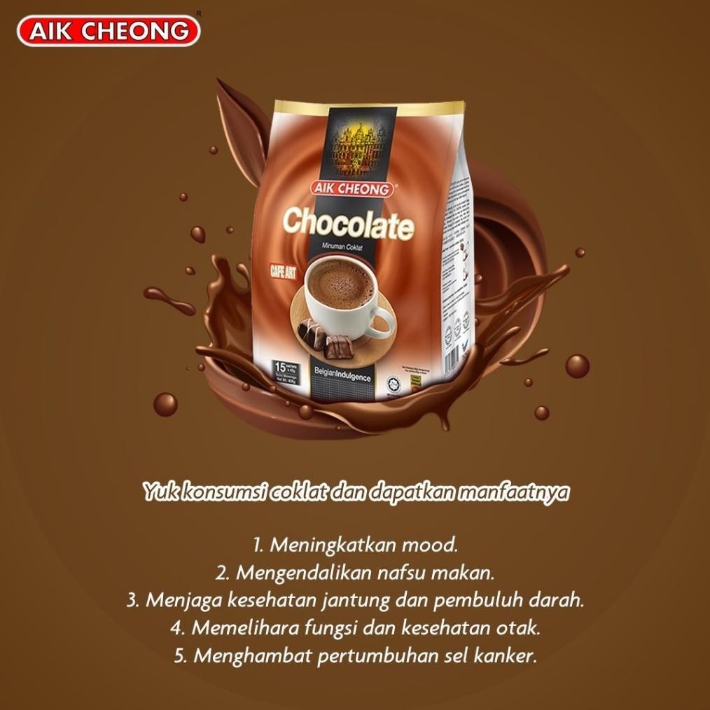 

(PRODUK) TOP SALE Aik Cheong Hot Chocolate Minuman Rasa Coklat Cafe Art 15 sachet x 40g - 600gr One Pack TERLARIS