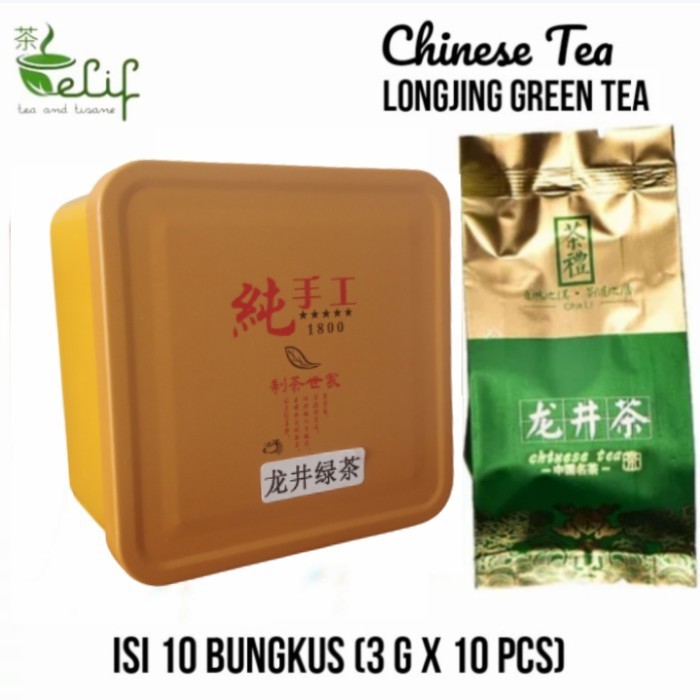 

Chinese Longjing Green Tea Chinese Tea Box Kemasan Kaleng 3G X 10S