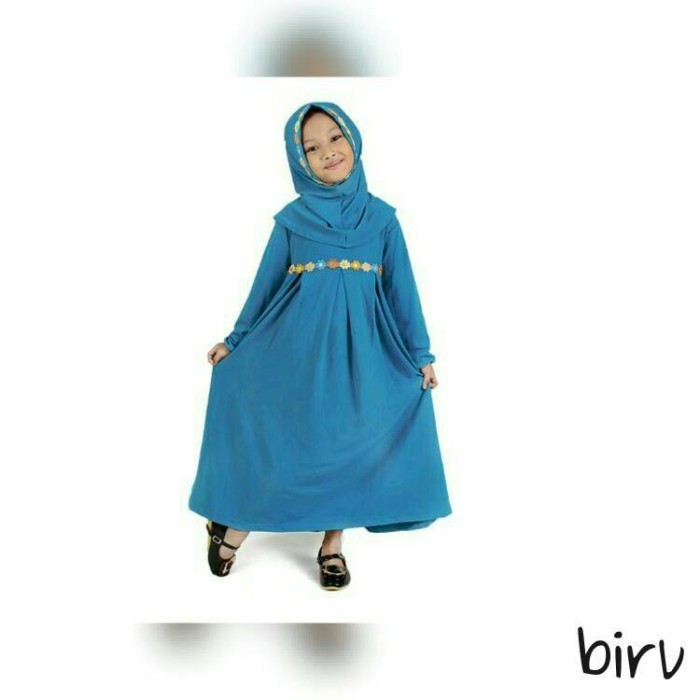 Baju Muslim Gamis Anak Perempuan Simple Dan Cantik Warna Biru Abaya Anak Gamis Wanita Y4V3 Fashion Lebaran Bahan Nyaman Baju Terusan Pakaian Anak Bisa COD Baju Muslim Anak Tren Tahun 2024