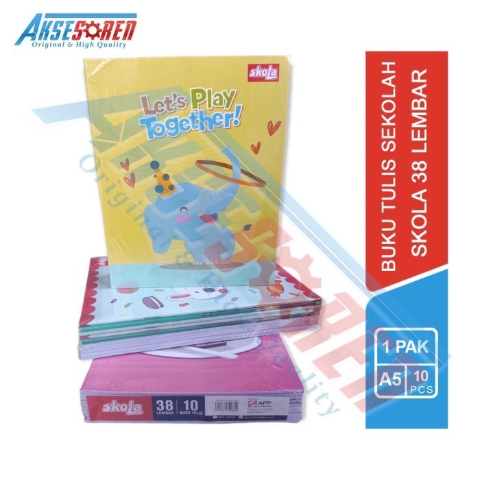 

Trendi Buku Tulis Sekolah Skola 38 Lembar [1 Pack/10 Buku] Kwarto A5 1 Pak Hemat