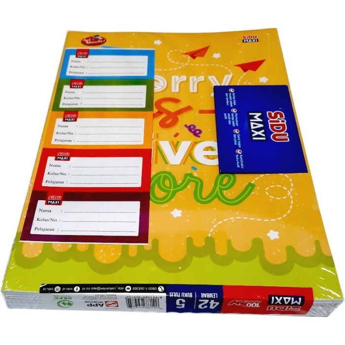 

Mantap Sidu Maxi Panjang Buku Tulis 42 Lembar /Pak 5 Buku Hot Sale