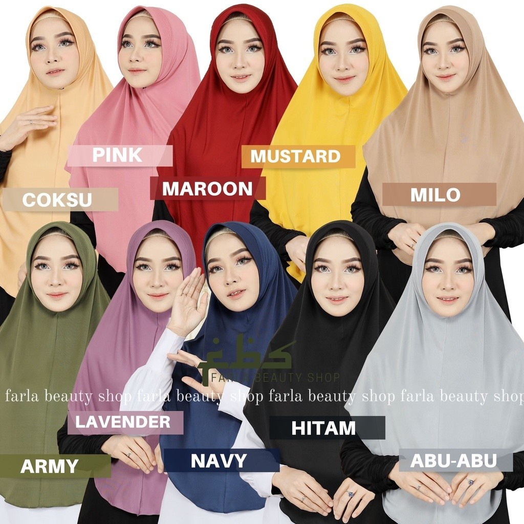 Promo Mega Sale 2.2 // Hijab Instan Pamela Polos Murah Jersey Kekinian Terbaru Dewasa Ibu Ibu Bisa