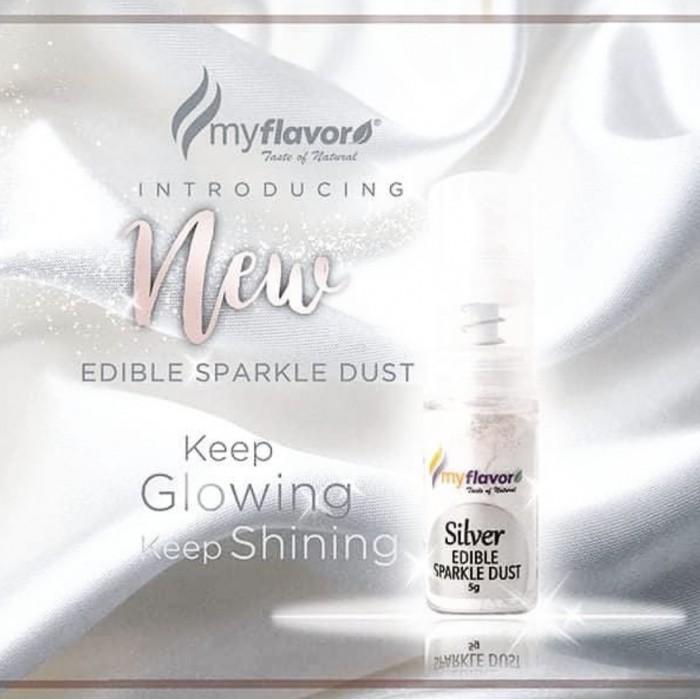MY FLAVOR SILVER EDIBLE SPARKLE DUST EDIBLE GLITTER 5 GRAM