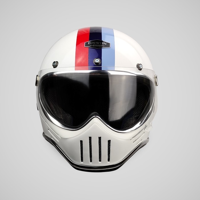 Helm Custom Classic SIMPSON M30 PUTIH BMW - Fourtin garage