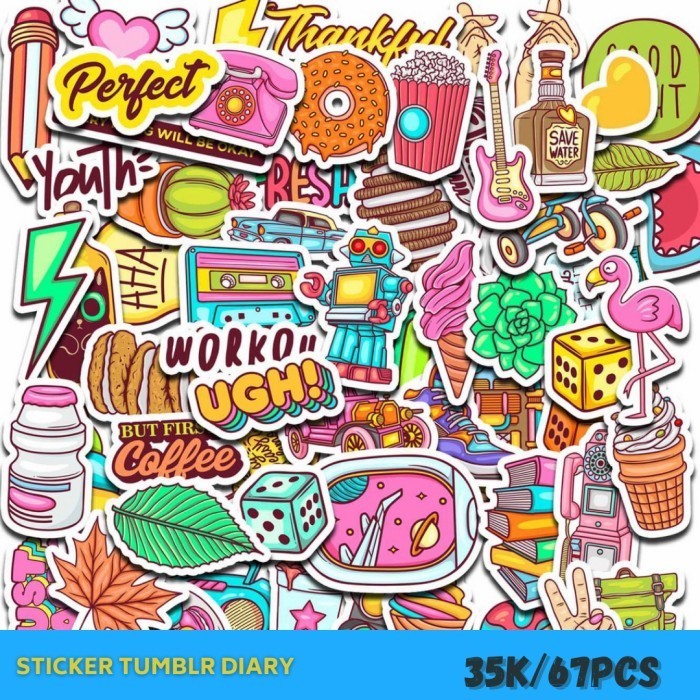 

Buruan Sticker Diary Tumblr Utuk Laptop Jurnal Binder Gitar Koper Limited