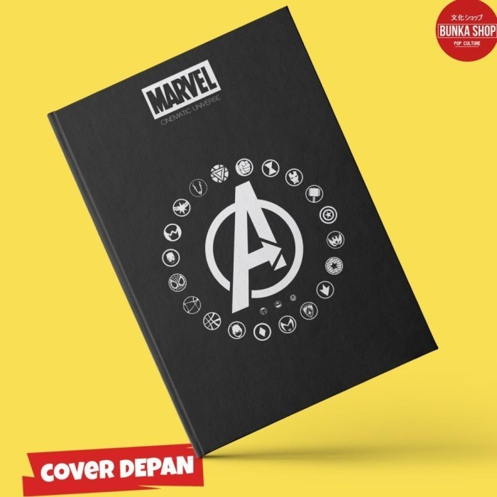 

Gaya Gercep !!!! Note Book Film Marvel Avengers Logo Hardcover A5 Buku Diskon