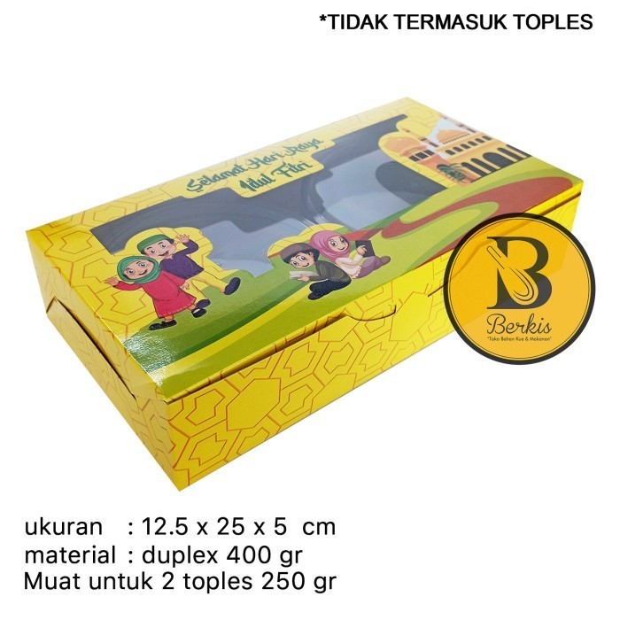 Dus Kue Kering Lebaran Idul Fitri / Kardus Box Parcel Toples 2x250 gr