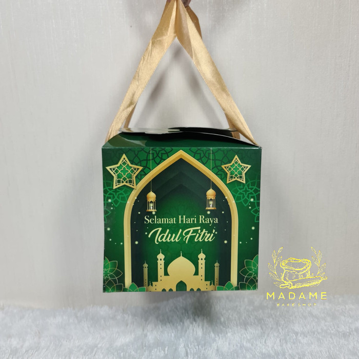 Box Kue Kering 2 Toples 250 gr Lebaran/ Dus Kotak Idul Fitri Hijau
