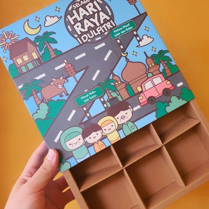 kardus kue soes sekat 9 dus lebaran box eggtart idul fitri eid mubarak