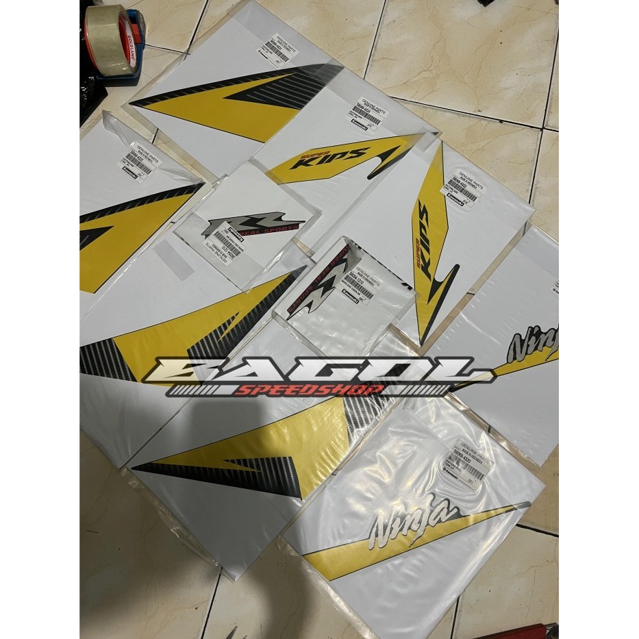 Stiker Striping Kuning 2014 Ninja Rr New Original kawasaki