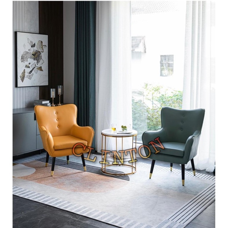 kursi sofa empuk bahan kulit single sofa minimalis desain modern eropa