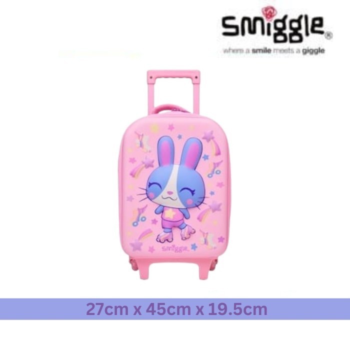 Baru Koper Smiggle Anak Trolley Bag Tas Dorong Roda Smigel Karakter 3D