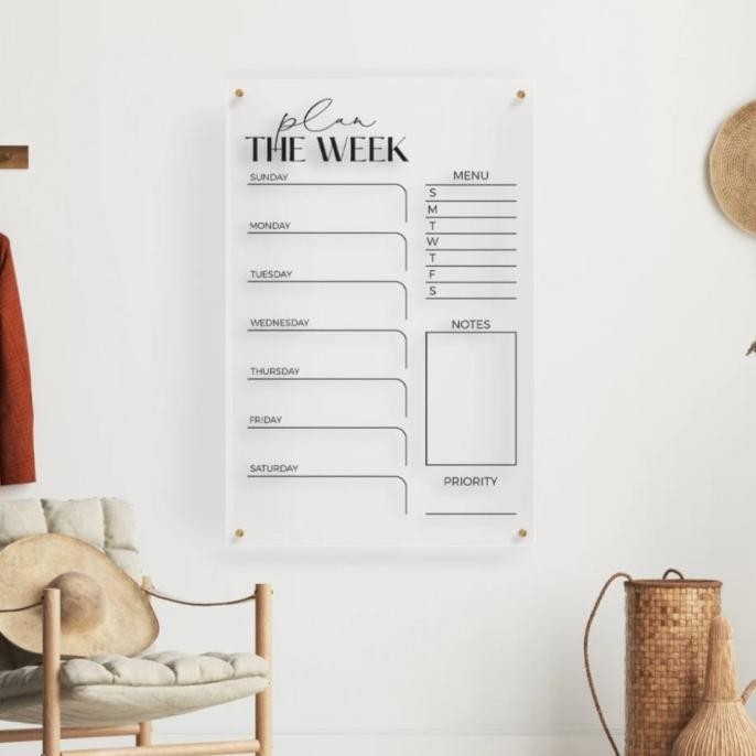 

Daily Planner Akrilik Weekly Planner | Wall Planner Acrylic