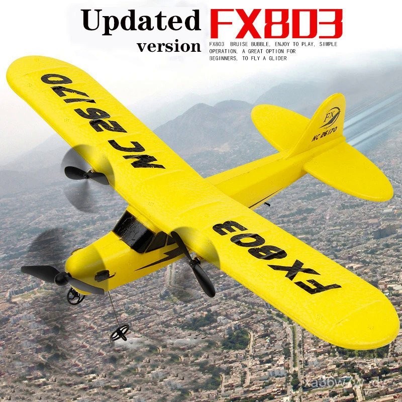 Pesawat Layang Remote Control Super FX803, Mainan Pesawat Terbang Kendali Jarak Jauh 2CH, Siap Terba