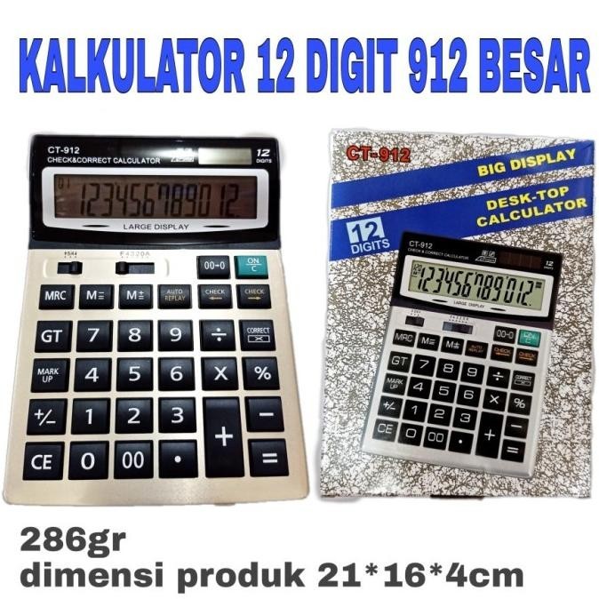 

Special - KALKULATOR 12 DIGIT CT 912 BESAR ..