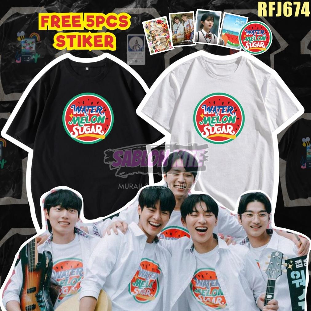 Beli Sekarang, Hemat Sebanyak Mungkin RFJ674 Kaos Watermelon Sugar Twinkling gratis stiker 5pc Water