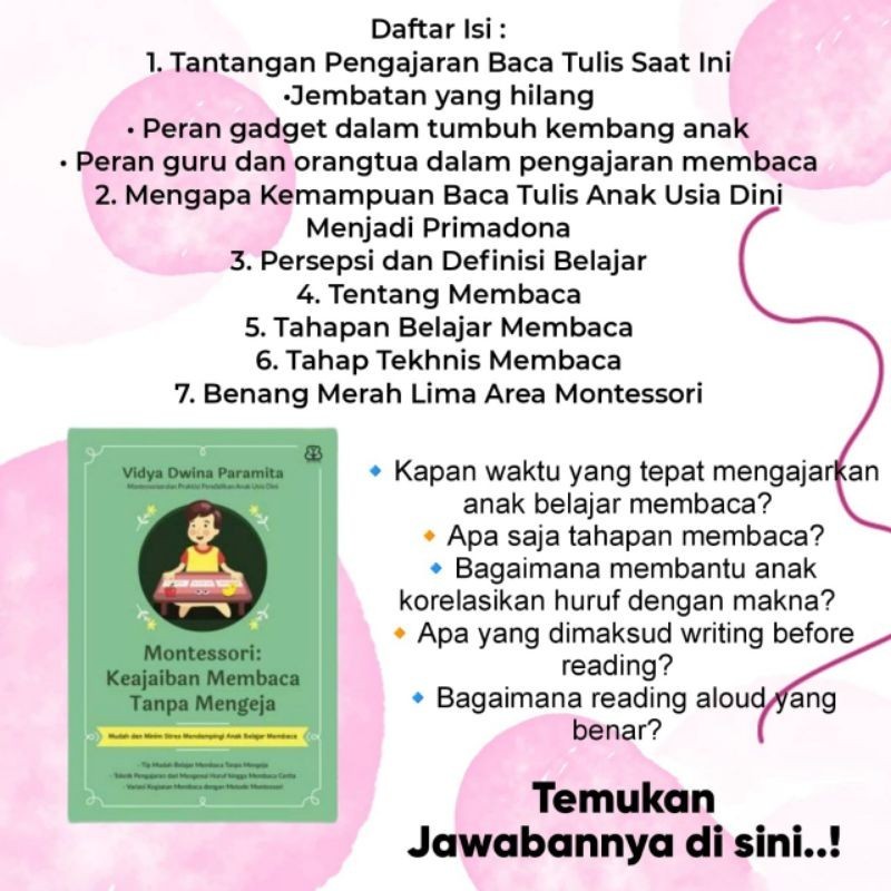 Buku Keajaiban Membaca Montessori