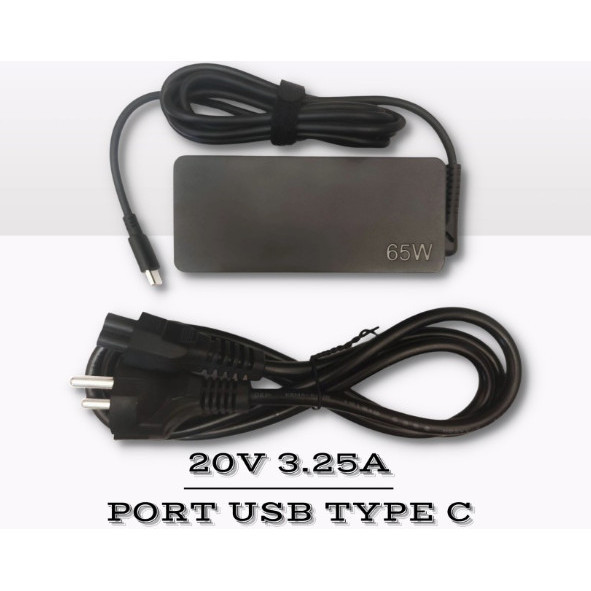 Terlaris Ori Adaptor Charger Laptop 20V-3.25A 65W Usb Type - C + Kabel Original Promo Terbaru