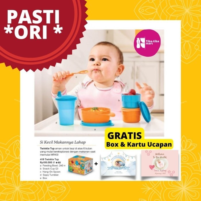 Twinkle Tup Tupperware Feeding Set Baby Gift Alat Makan Bayi Mpasi
