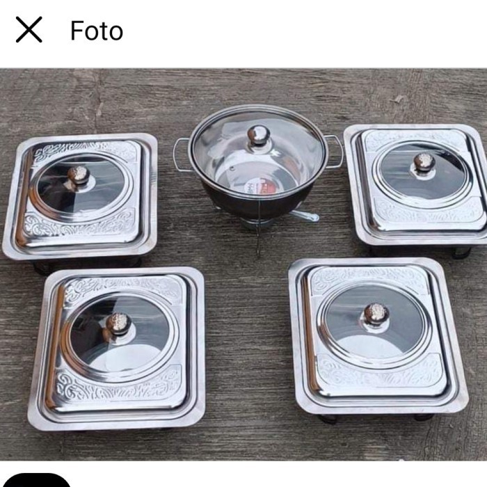 Terbaru Prasmanan Set 5 In 1 Stainless-Prasmanan Hajatan-Warmer Set-Prasmanan Promo Terlaris