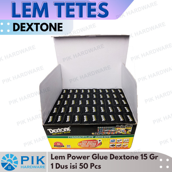50 Pcs Lem Korea - Lem Tetes Dextone 15Gr Serbaguna Lem Setan Instan Barangbaru