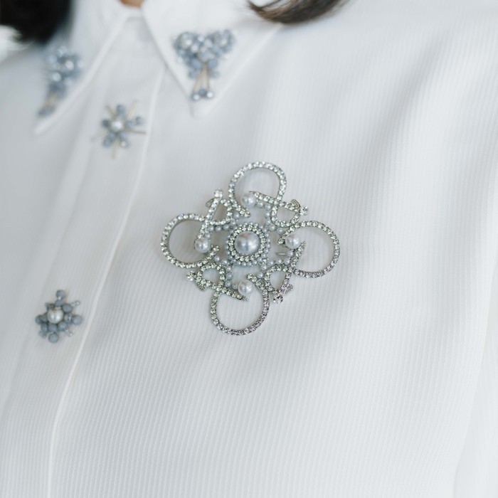 Jenna & Kaia - Aiza Brooch Silver - Premium Bros Hijab Diskon