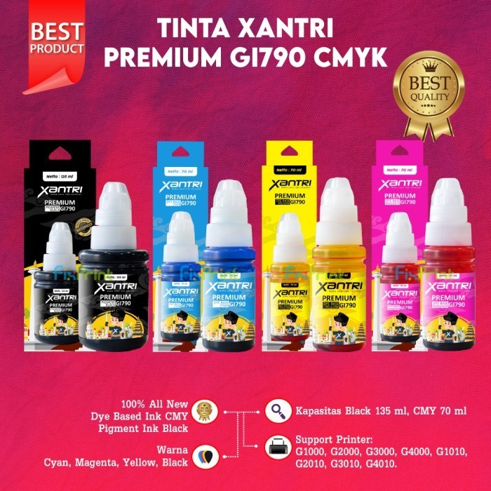 

Ready 1 Set Tinta GI790 790 Refill Canon G1010 G2010 G3010 G4010 G1000 G2010